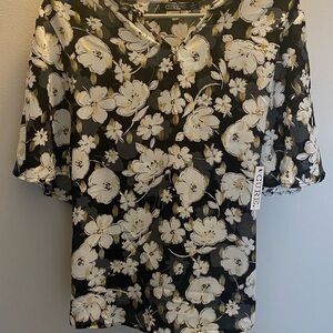 Black Floral Blouse